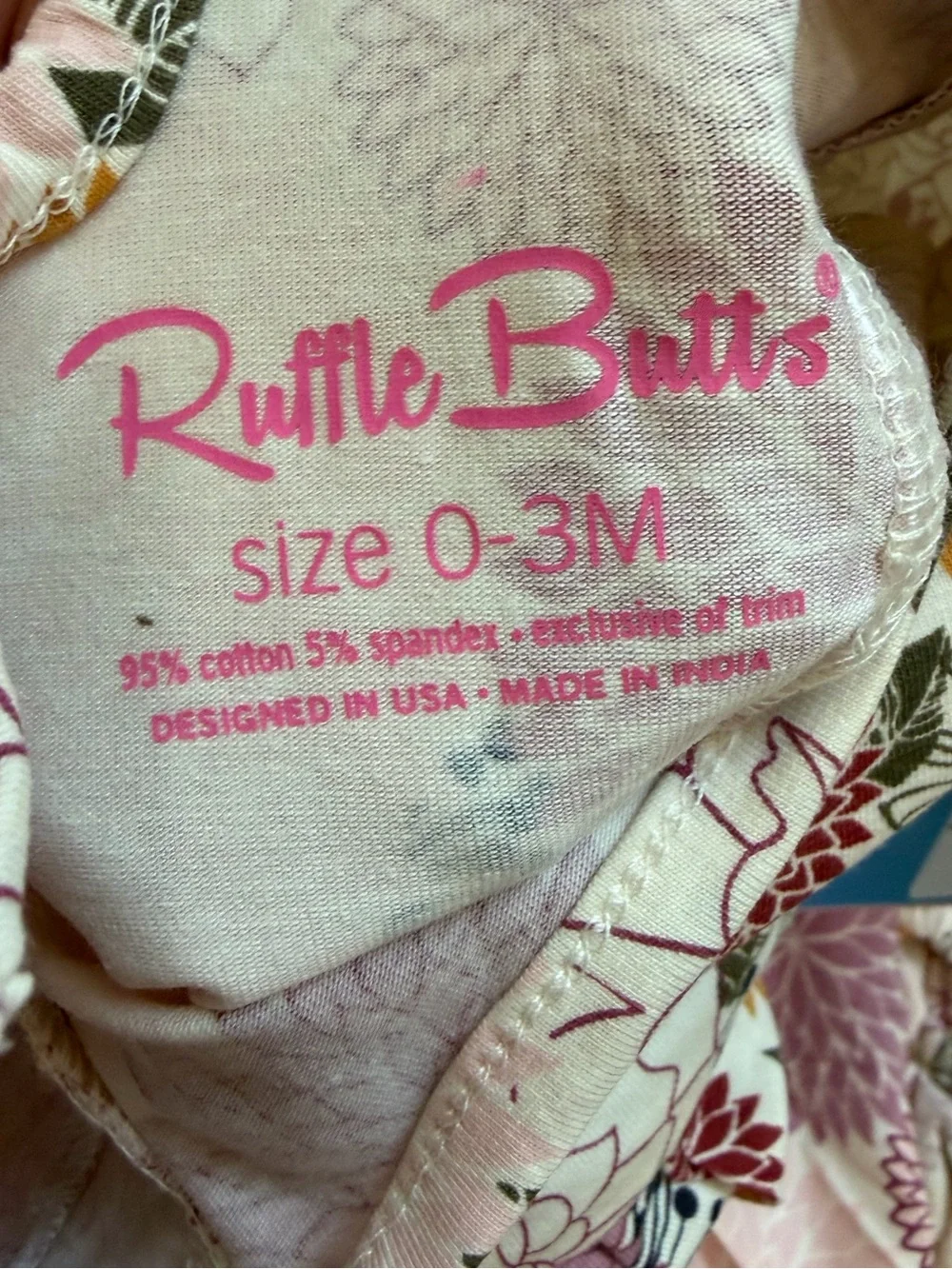 NWT RuffleButts Colorful Majestic Fall Mums Ruffled Bubble Romper Girls 0-3M